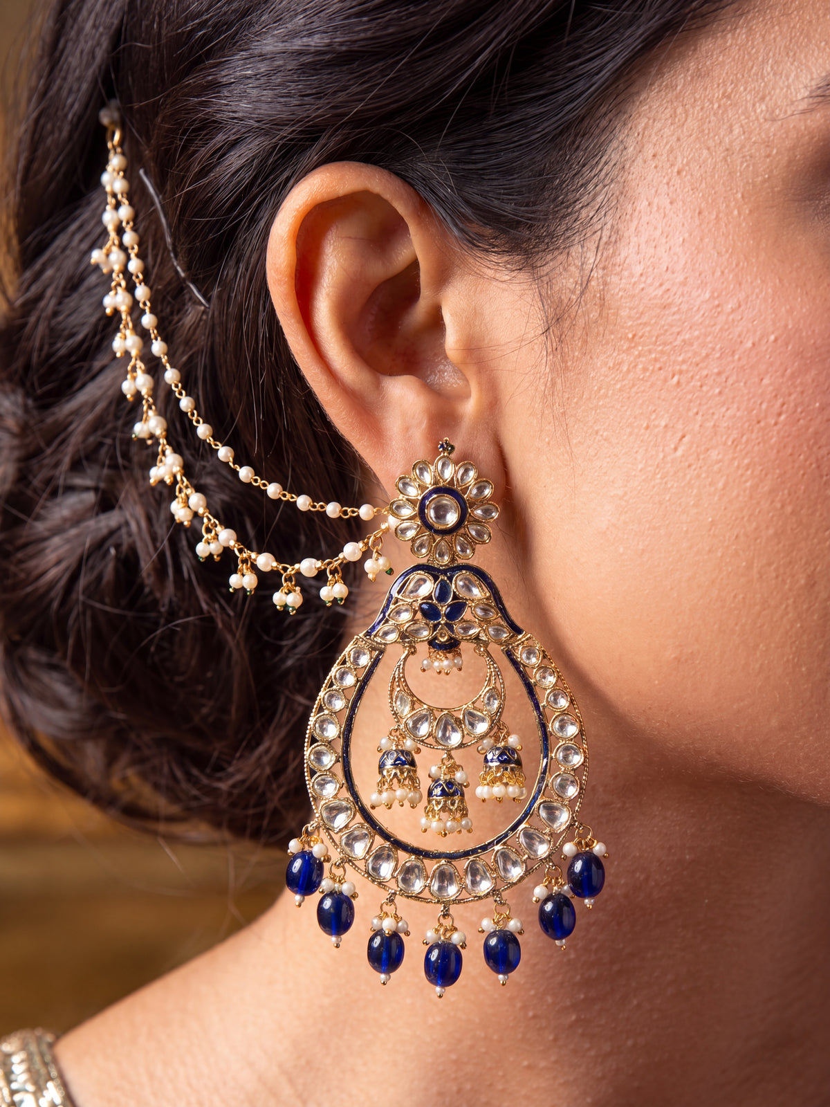 Maharani Kundan Chandbali Earrings
