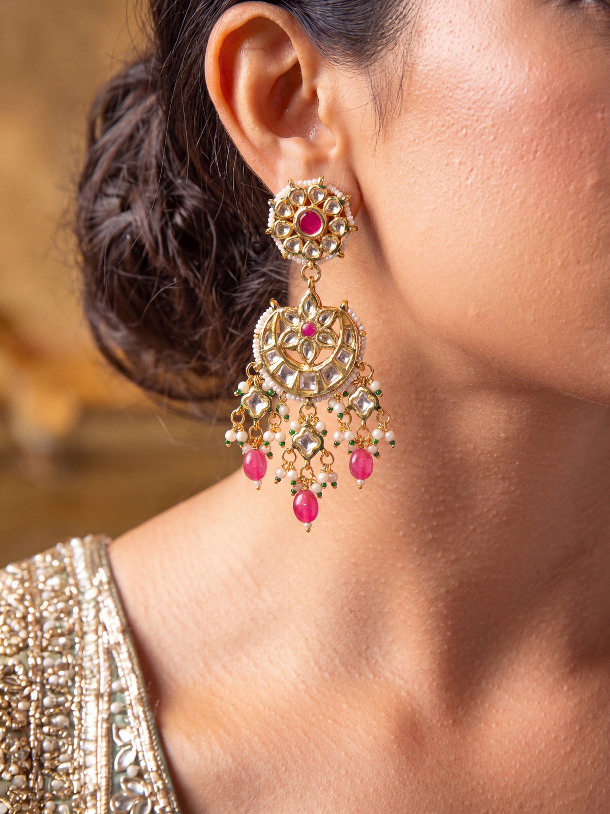 Amira Kundan Statement Earrings