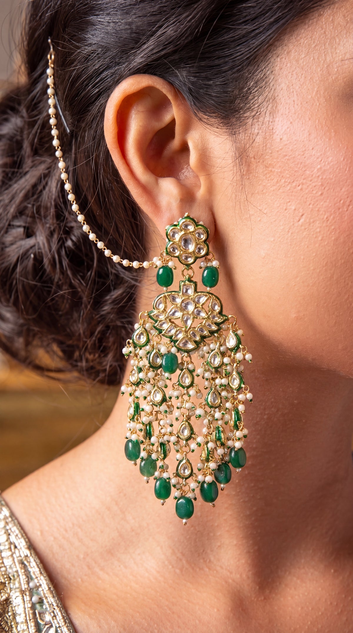 Noor Kundan Heritage Earrings