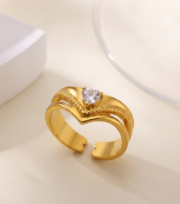 The Crown Heart Solitaire Ring