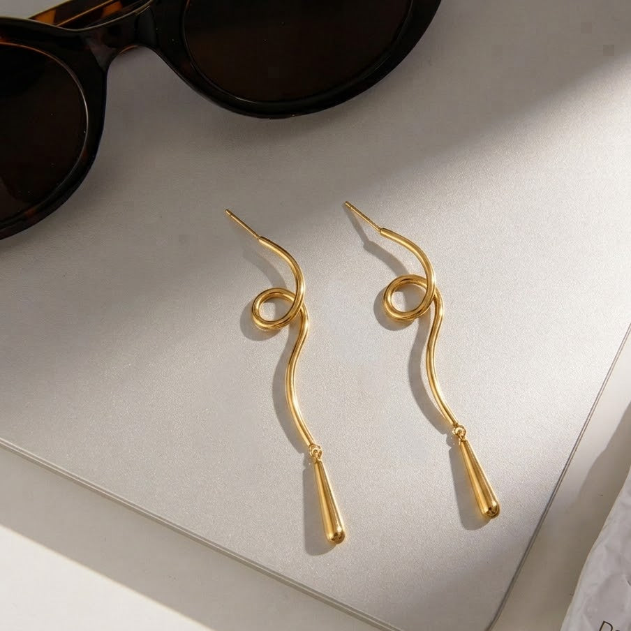 Sleek Swirl Danglers