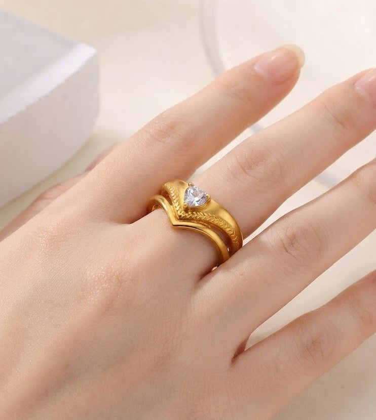 The Crown Heart Solitaire Ring