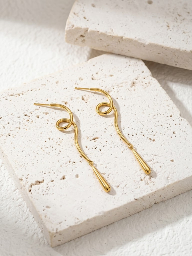 Sleek Swirl Danglers