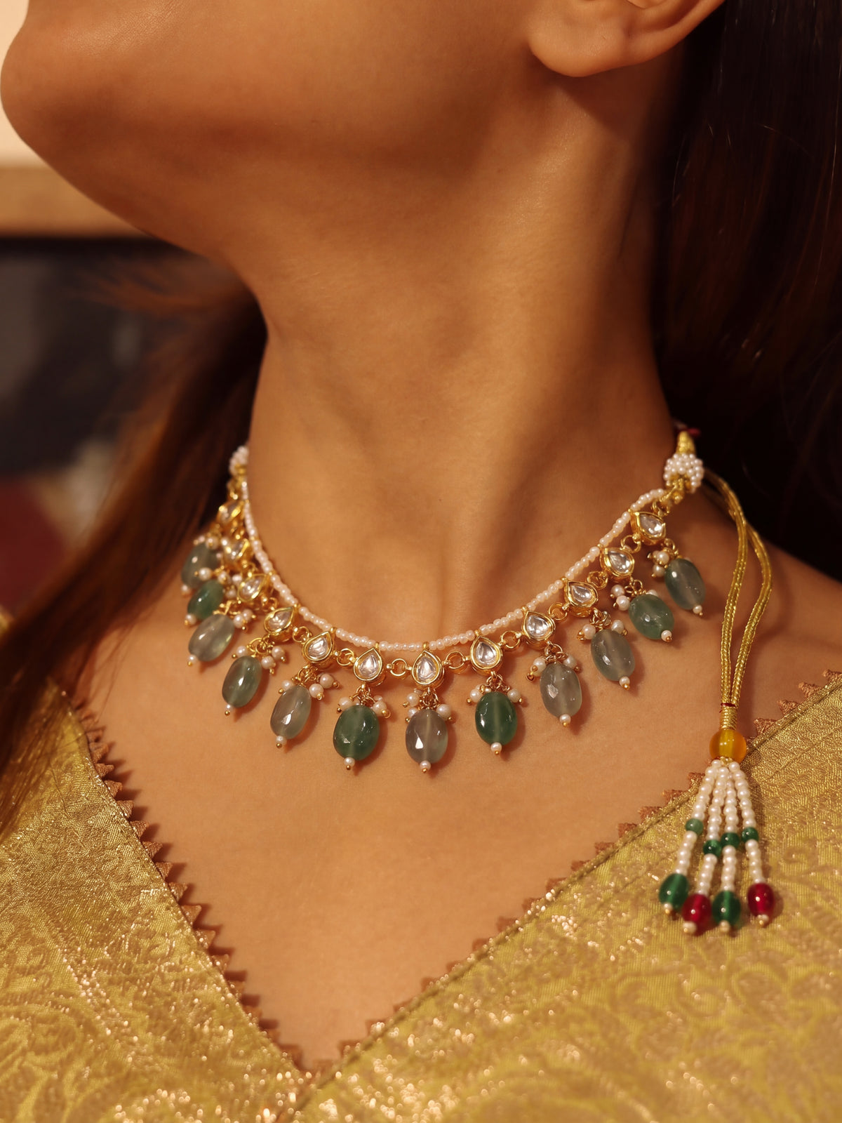 Pachi Kundan Necklace with Earrings