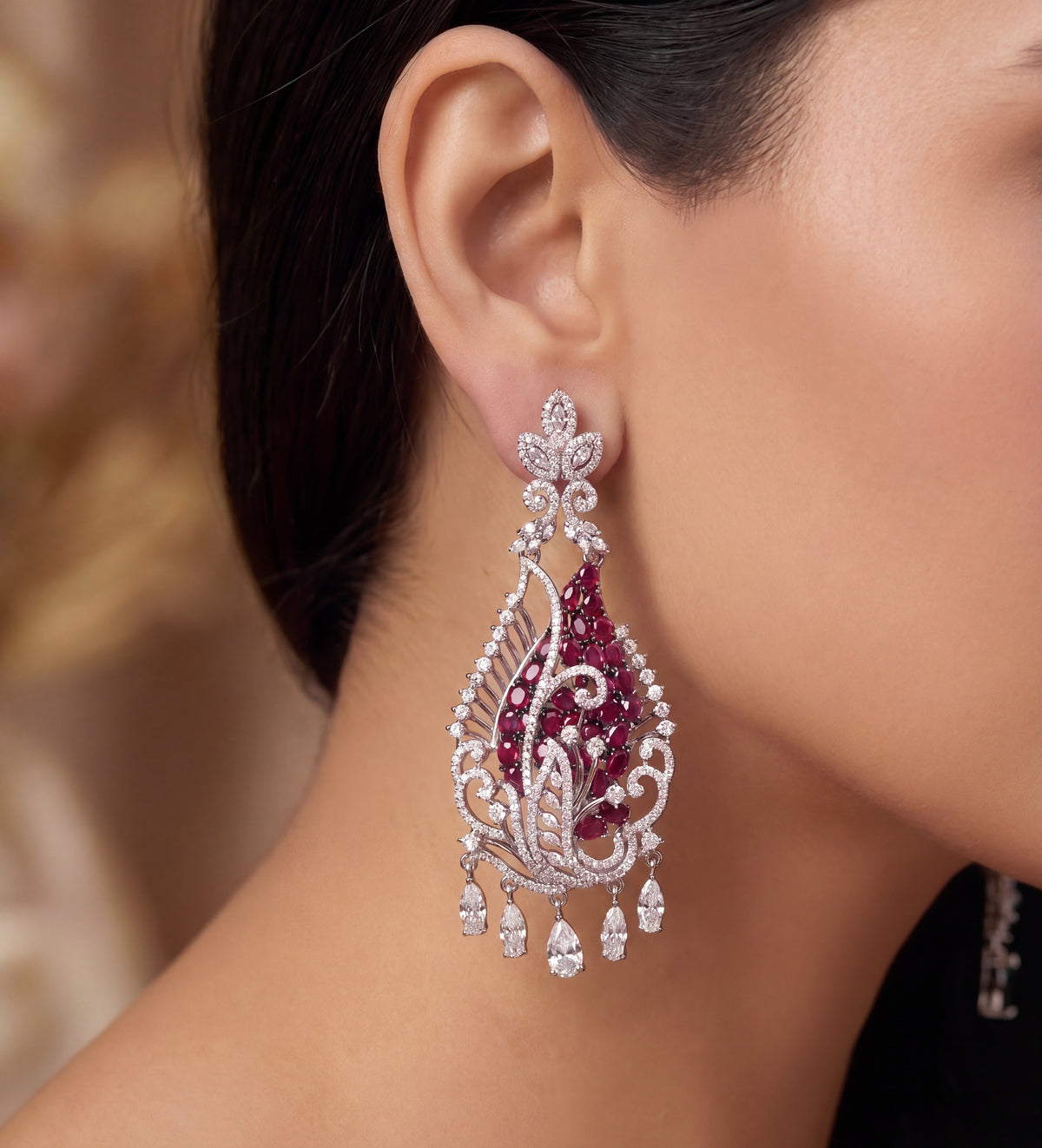 CZ Grand Chandelier Earrings