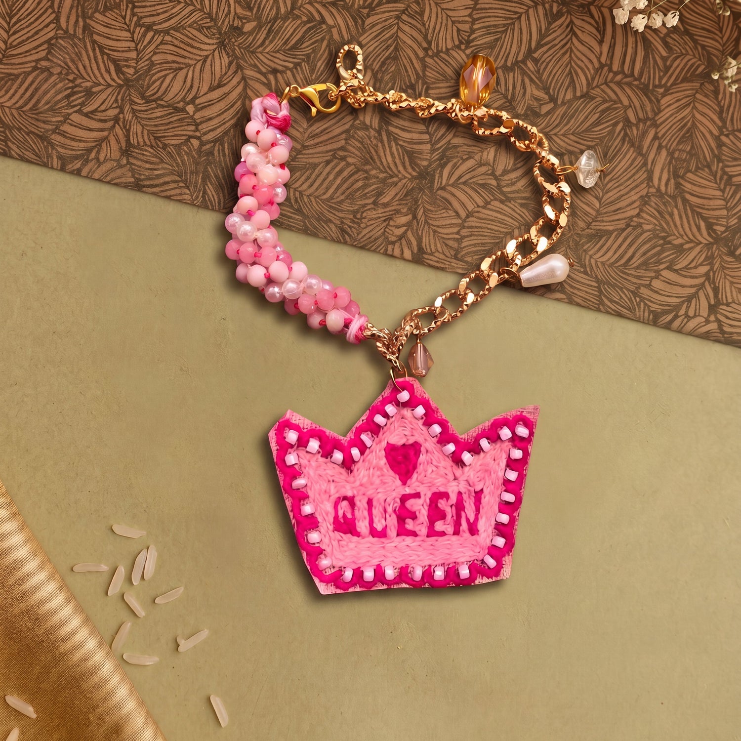 Handmade "Queen" Crochet Lumba Rakhi