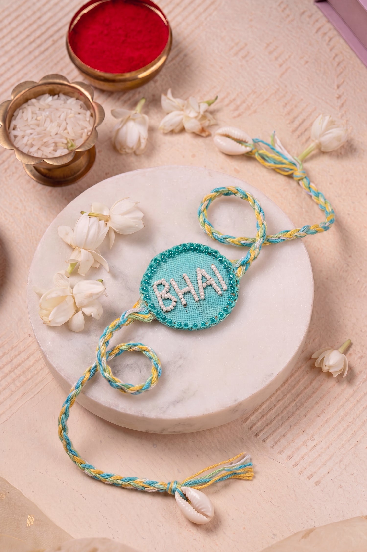 Handmade "BHAI" Beaded Rakhi