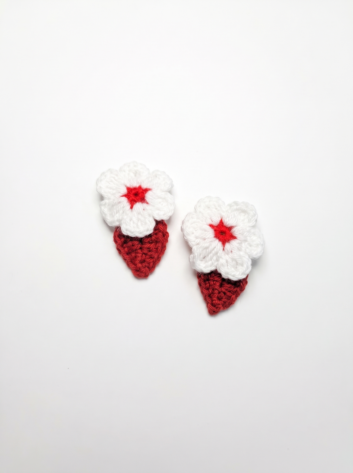 Crochet Floral Drop Hair Clips